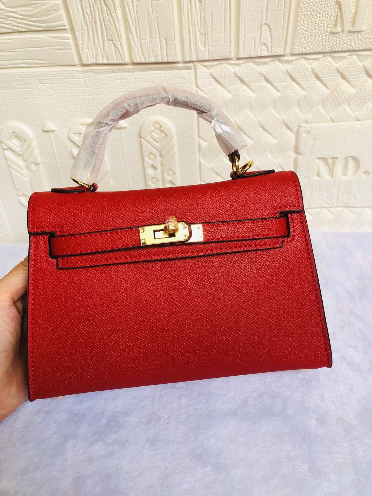 高级感2023新款二代凯莉包真皮女包手提包单肩斜挎潮爆头层