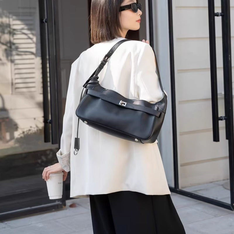 高品质B家欧货真皮女包rodeo腋下包时尚单肩横竖款hobo锁扣托特包