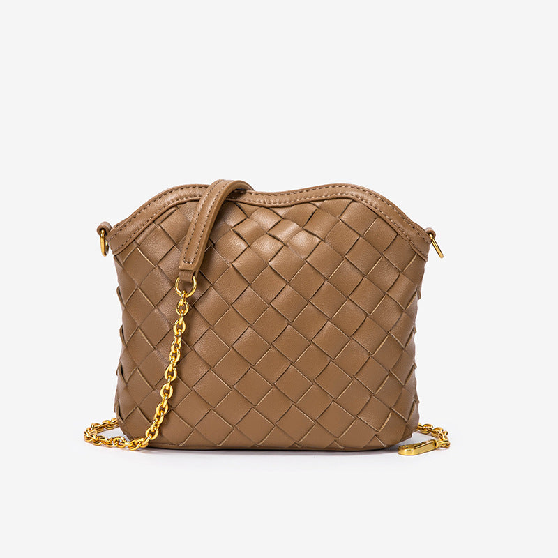 包包女2025新款韩版潮流编织包迷你链条女包女士磁扣单肩包斜跨包