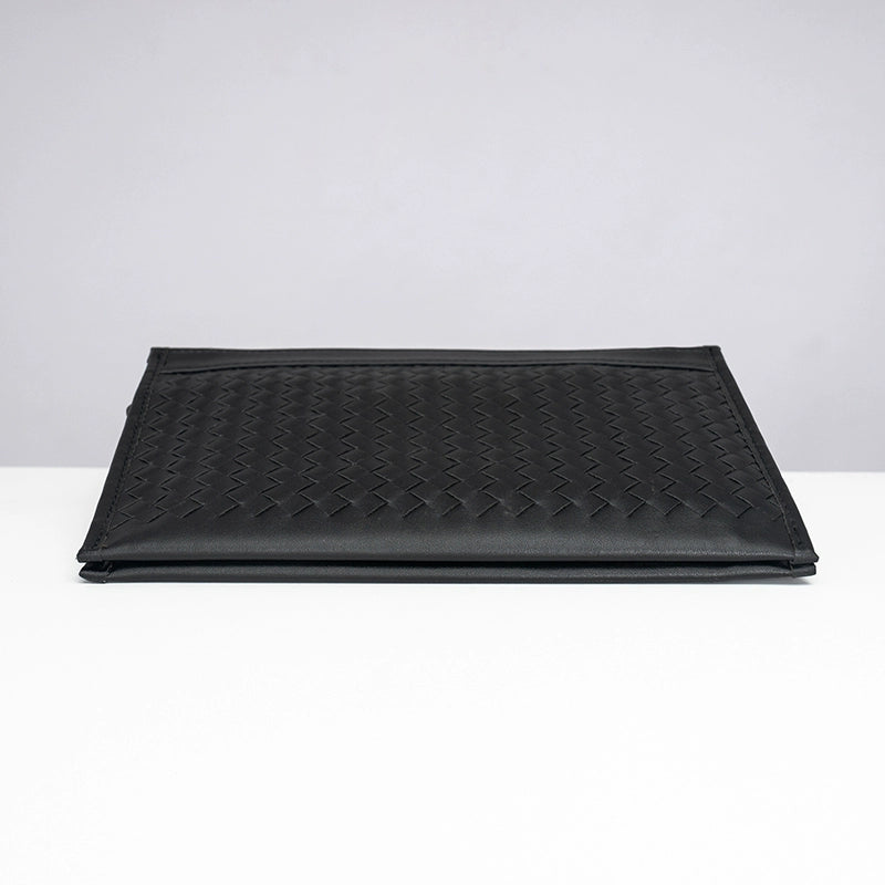 X&BV男士手包真皮大容量手拿包男商务休闲编织男包信封包手抓包潮