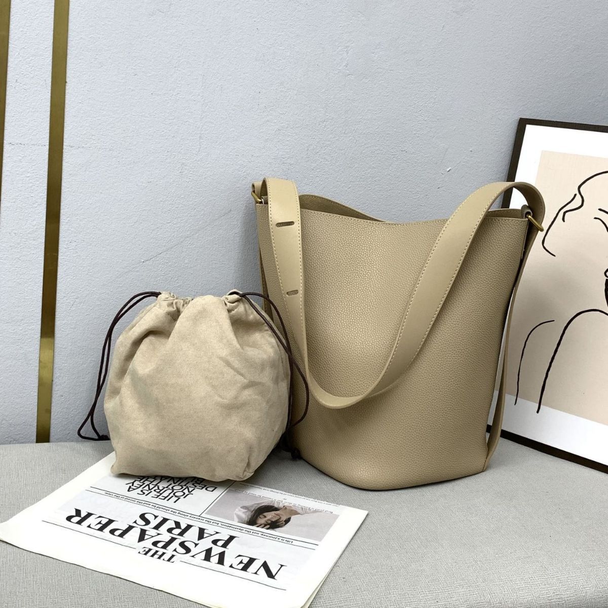 韩风流浪水桶包简直泰韩啦 网红爆品皮料忒有质感容量空间大 代发