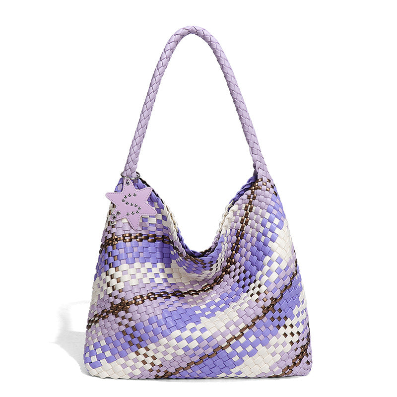 韩版大容量子母托特包手工编织包包通勤腋下单肩包简约时尚手提包