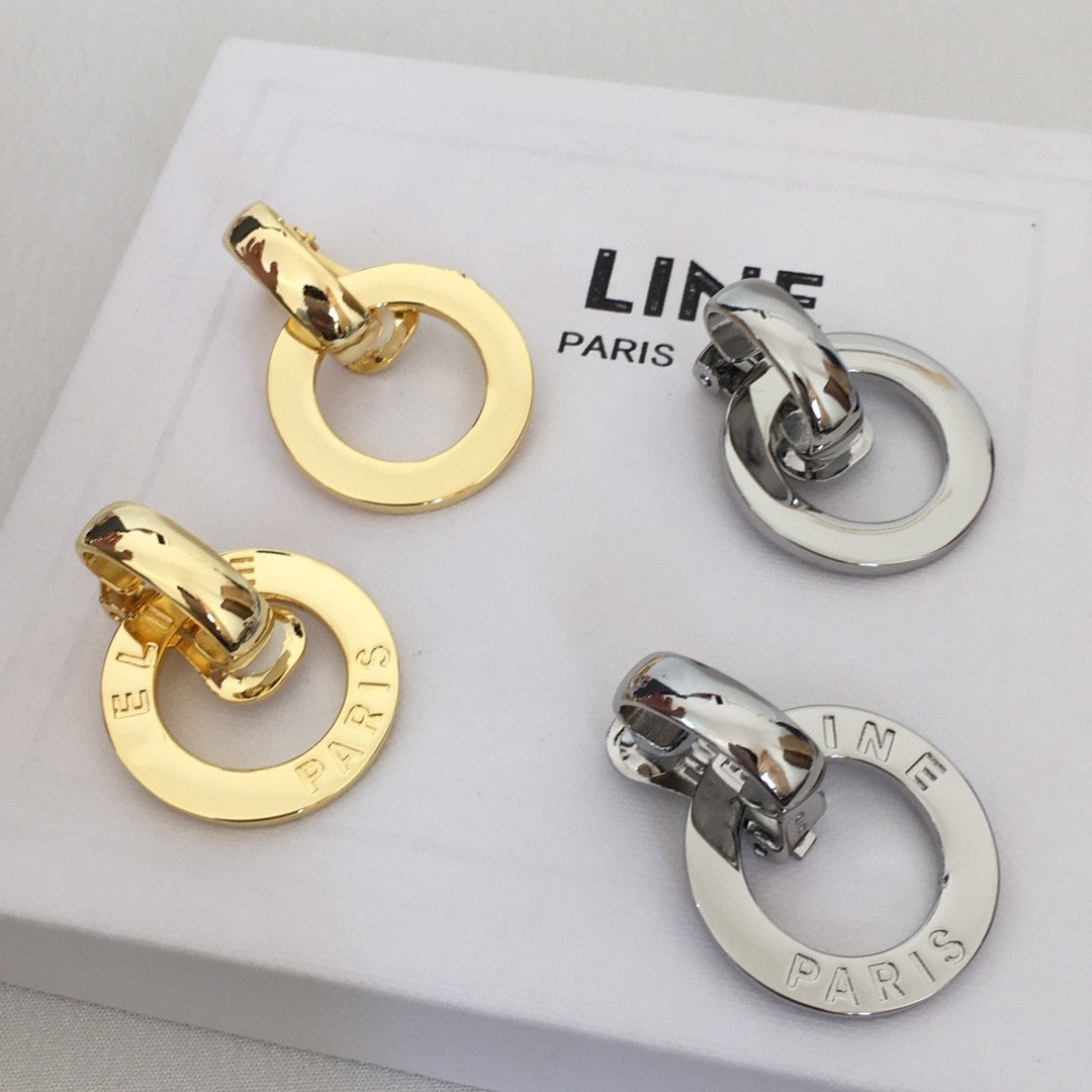 赛家21新款圆片耳夹女高级感气质CELI可拆卸圆圈耳坠可拆卸耳环