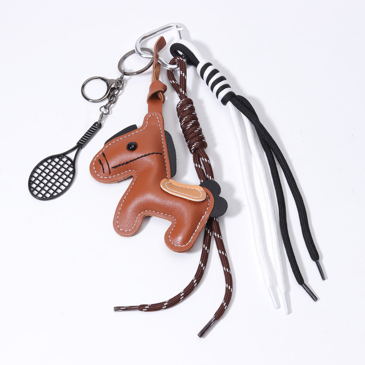 皮革包挂马年潮牌挂绳小马箱包挂件马上有钱钥匙扣搭配辅料挂坠