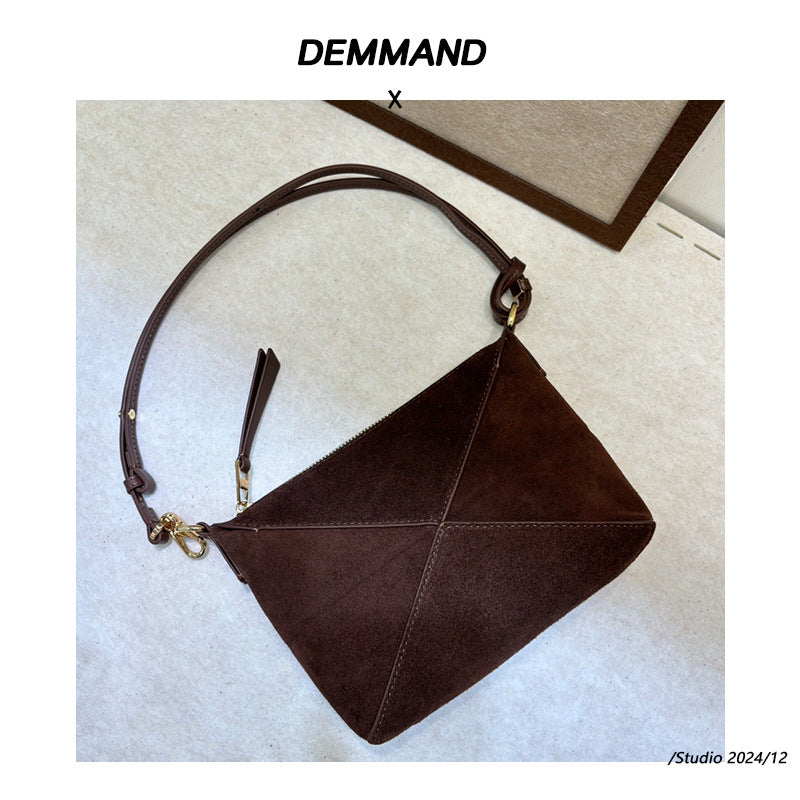 2024秋冬新款迷你几何腋下包挂件拉链单肩斜挎小包女轻便百搭潮流