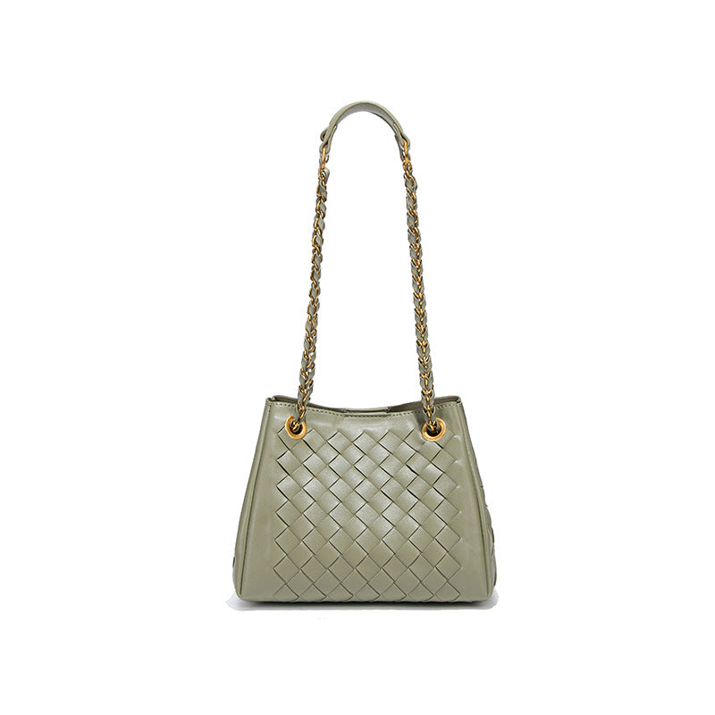 跨境新款降落伞编织女包链条高级感单肩斜跨腋下包子母手提水桶包