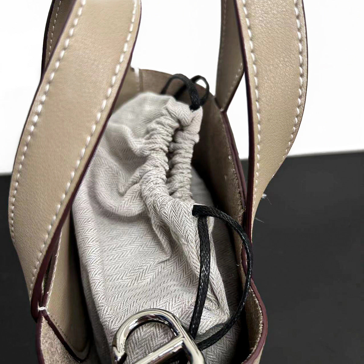 头层牛皮猪鼻子菜篮子包女手提水桶包大容量真皮单肩斜挎包轻奢