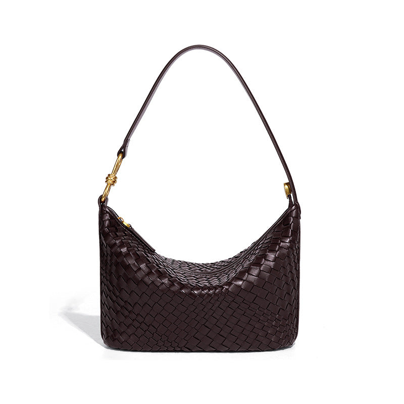 小众手工编织包包时尚单肩斜挎包休闲女简约手提饭盒包潮流腋下包