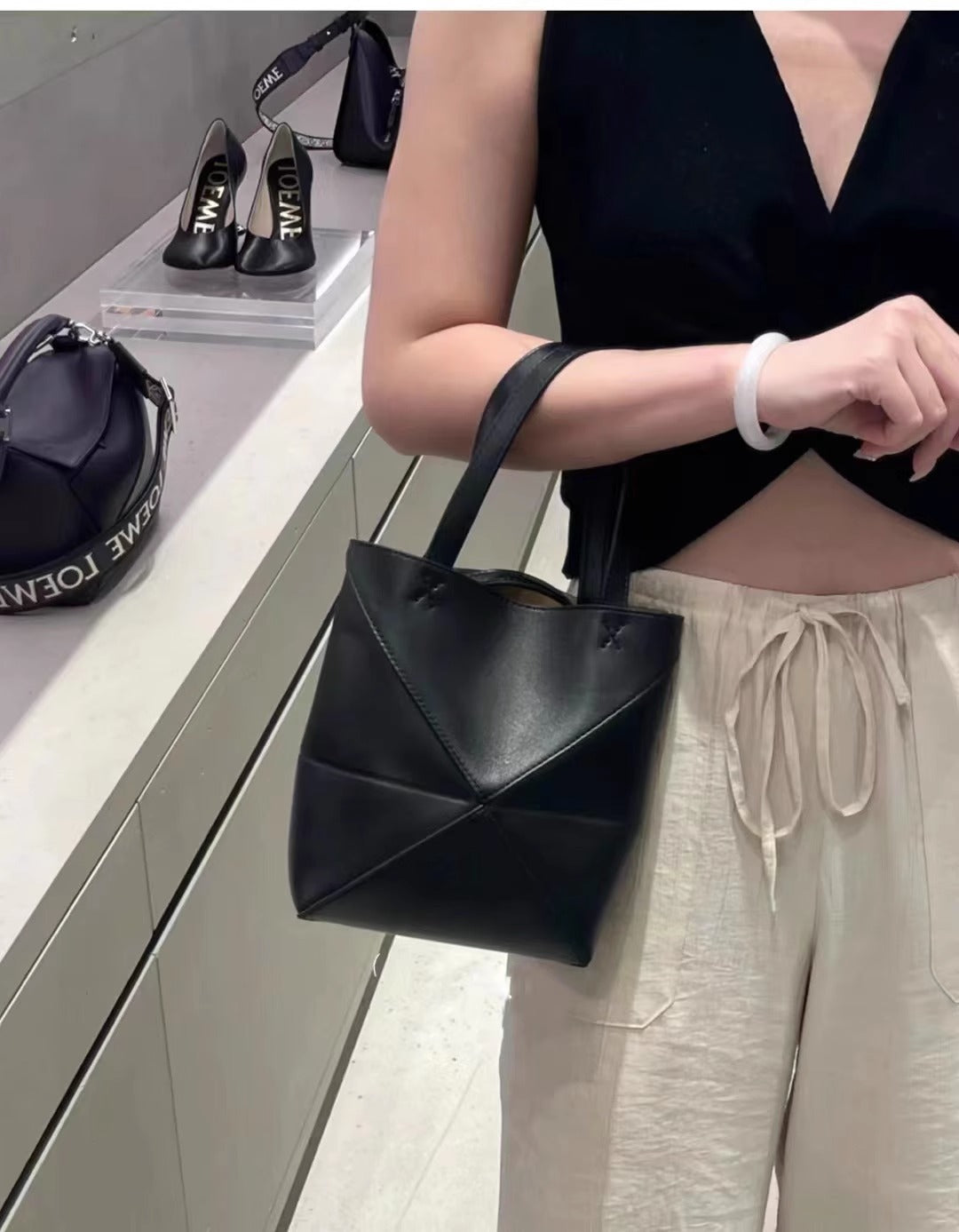 大容量托特包puzzle变形几何tote潮酷办公电脑包单肩斜跨手提女包