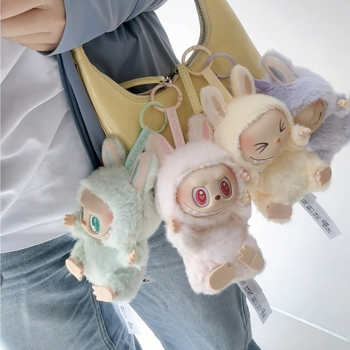 玩偶挂饰礼物布毛绒公仔派对坐坐挂件拉布毛绒挂件潮玩手办labubu