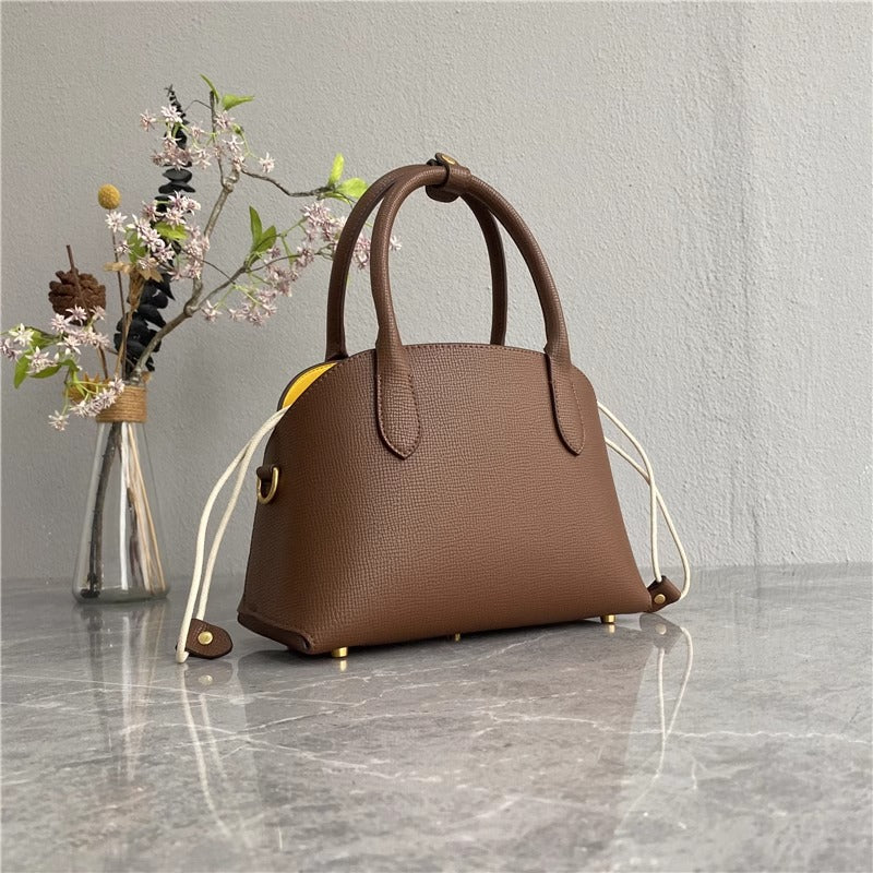 日韩潮包ins真皮手提百搭 手掌纹真皮贝壳包通勤质感包女一件代发