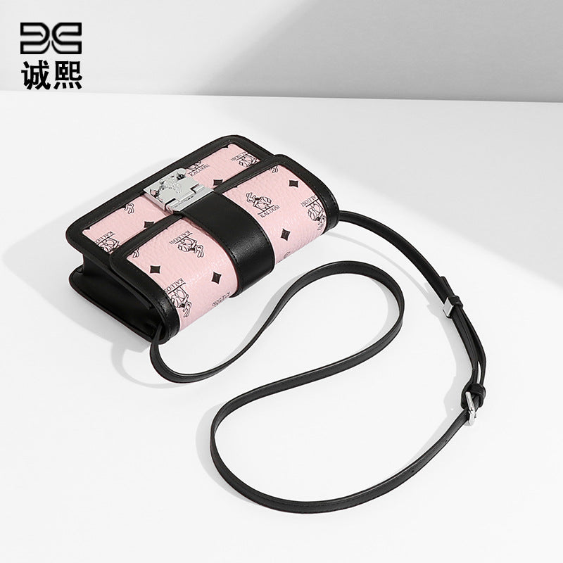 时尚休闲百搭大容量简约小方包上班通勤高级感兔兔单肩斜挎女士包