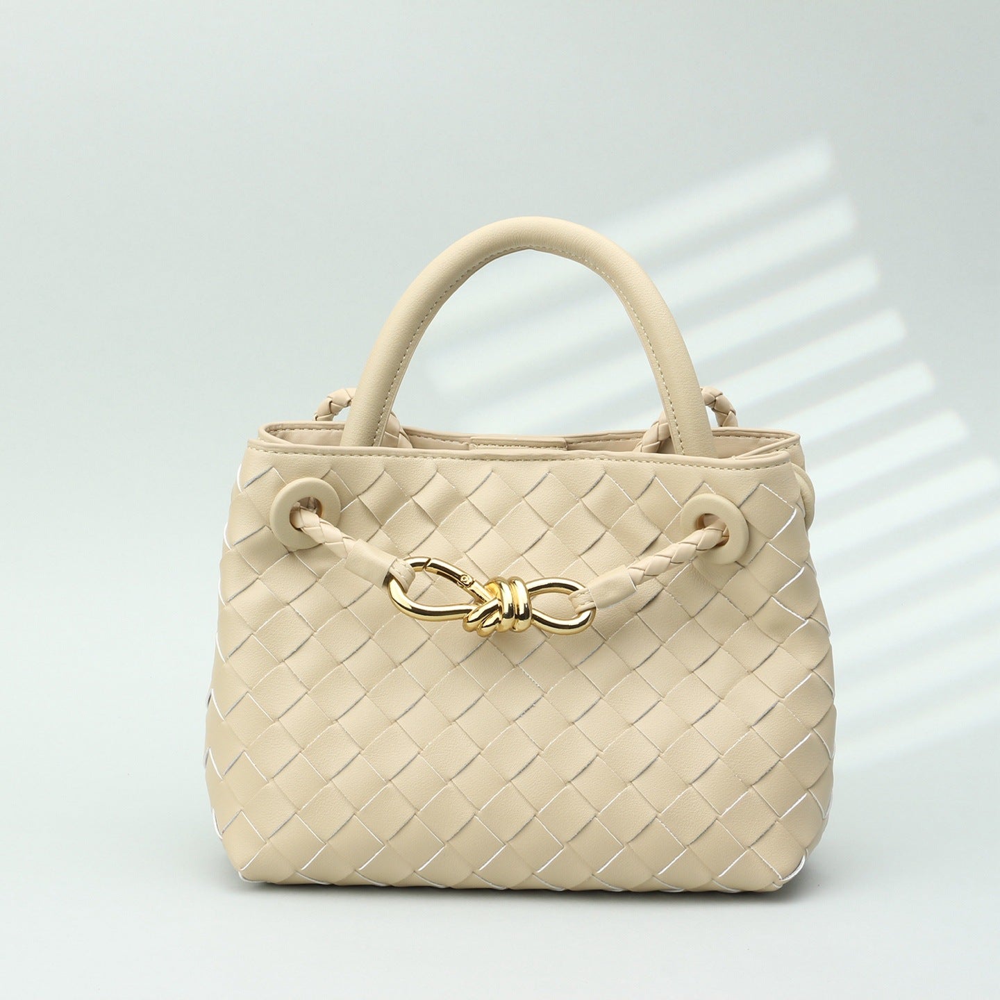 真皮手拎包外贸高级编织包跨境时尚羊皮手提包大容量单肩斜跨包女