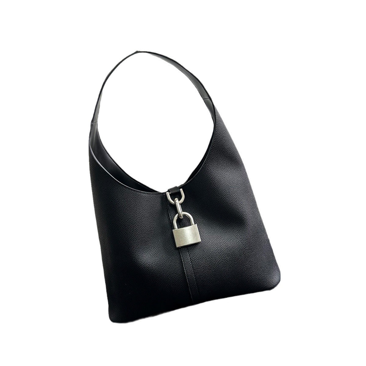 2024新款复古暗黑百搭简约机车锁扣包手提菜篮子包手拎小包潮品