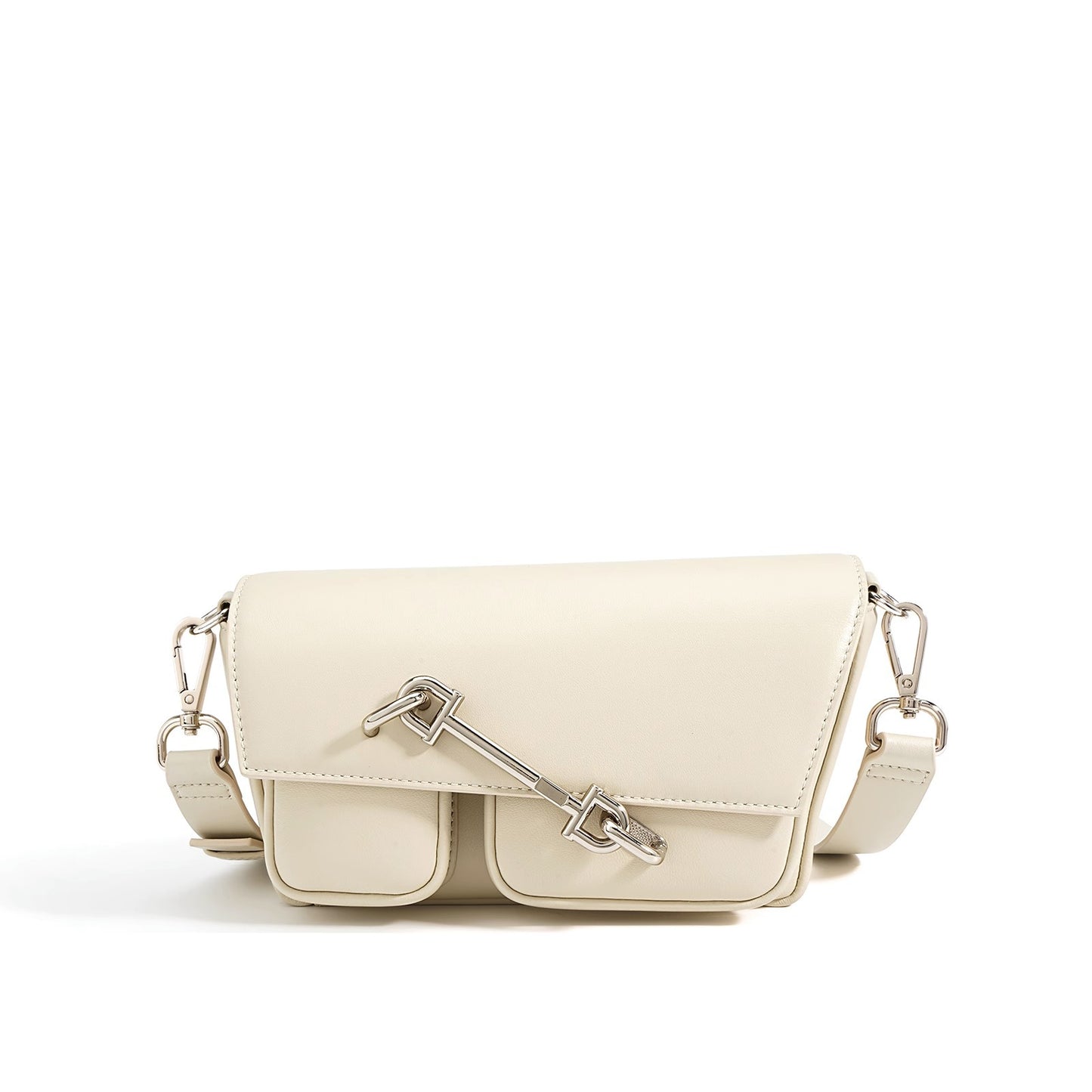 锁扣小众斜挎包 百搭头层牛皮宽肩带潮炸斜挎锁盒mini相机包 批发