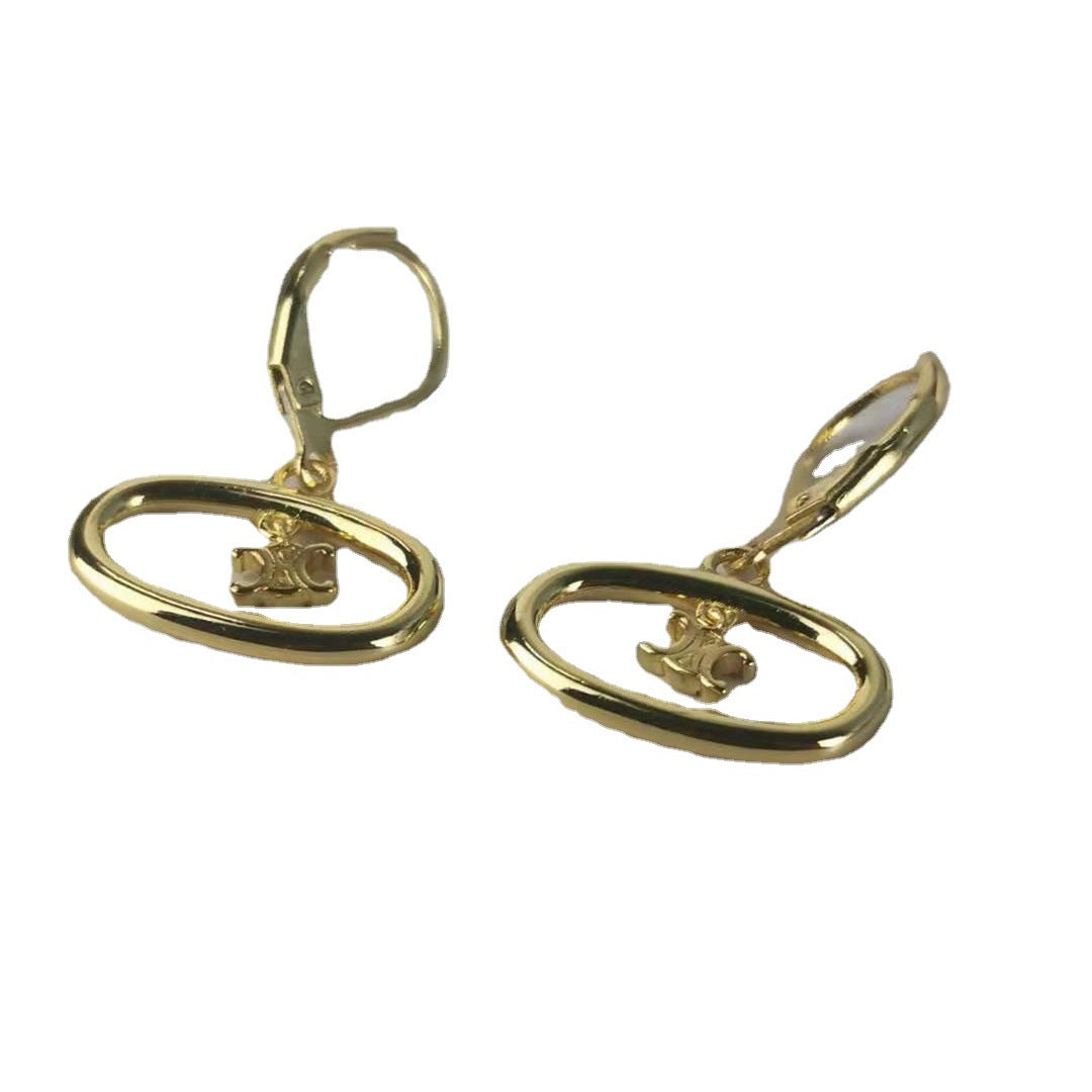 赛家2021新款凯旋门耳环雕刻镂空图案简约Celi风镂空凯旋门耳钩