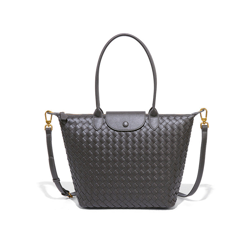 手工编织大号龙襄饺子包高级感气质手提女包百搭斜挎大容量单肩包