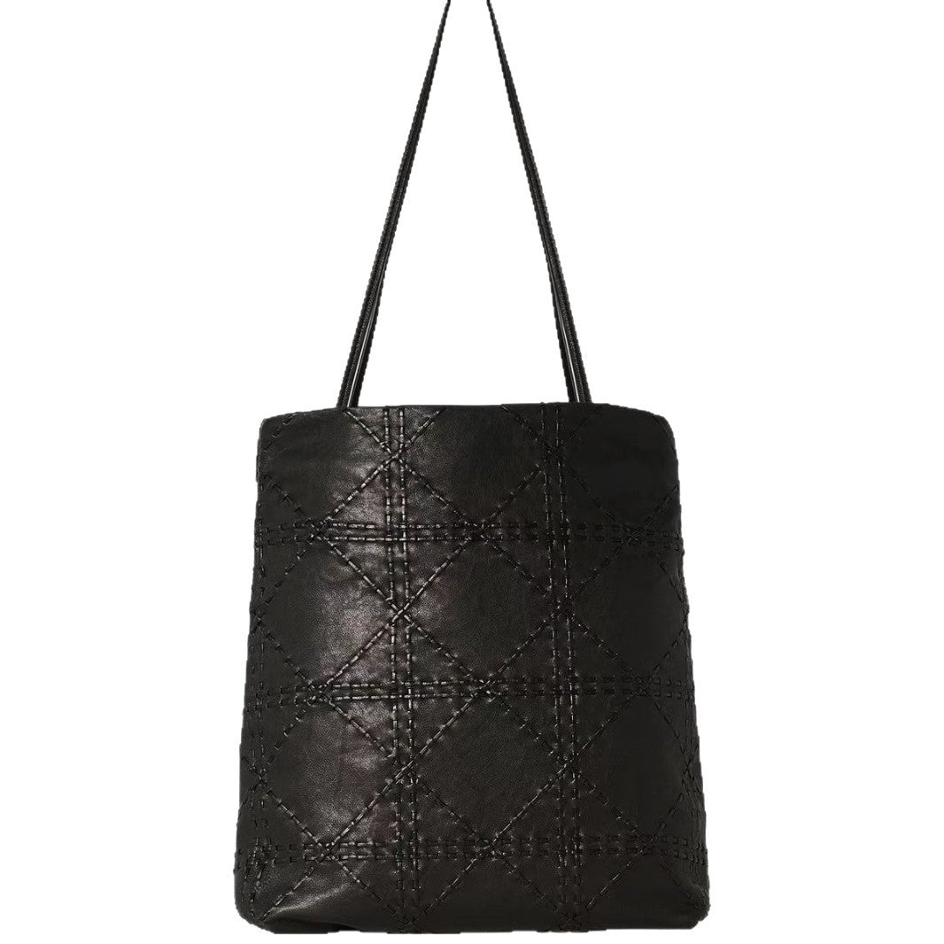 跨境小众菱格小香风水桶包2025新款高级感手机包时尚单肩包斜挎包