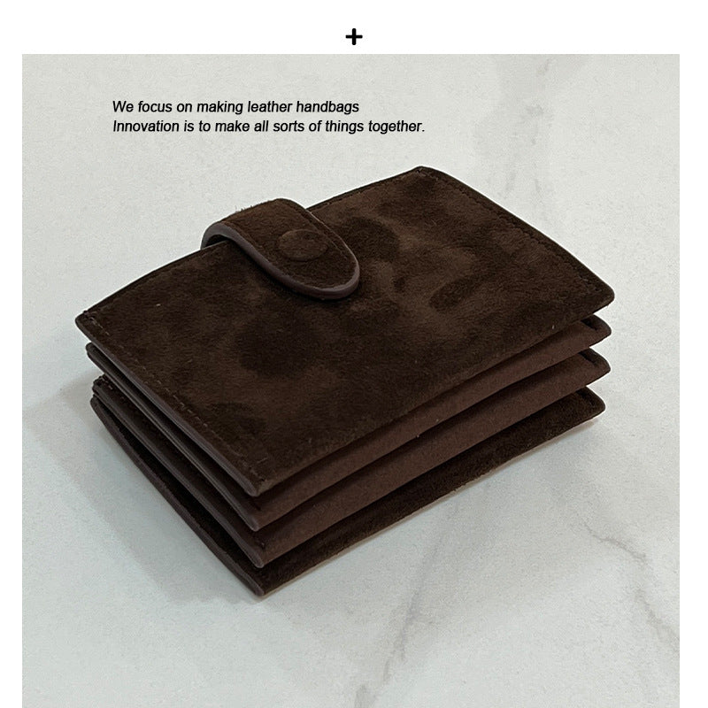 韩国hosa迷你真皮零钱包牛皮信封腰包磨砂麂皮小费包极简风口红包