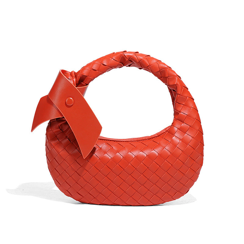 跨境亚马逊货源女包时尚质感手拎腋下包手工编织包夏季潮流饺子包