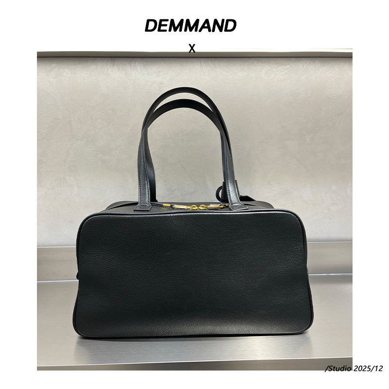 复古保龄球包2025新款小众高级感手提包通勤单肩腋下包包时尚女包