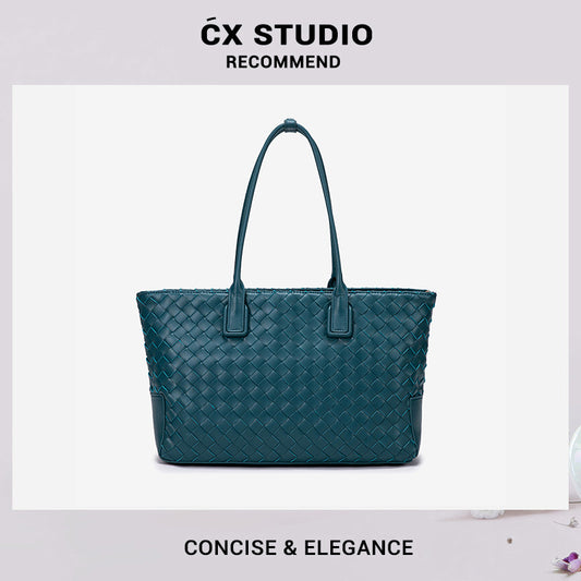 批发外贸2024新款编织女包托特包大容量复古时尚女士手提包单肩包