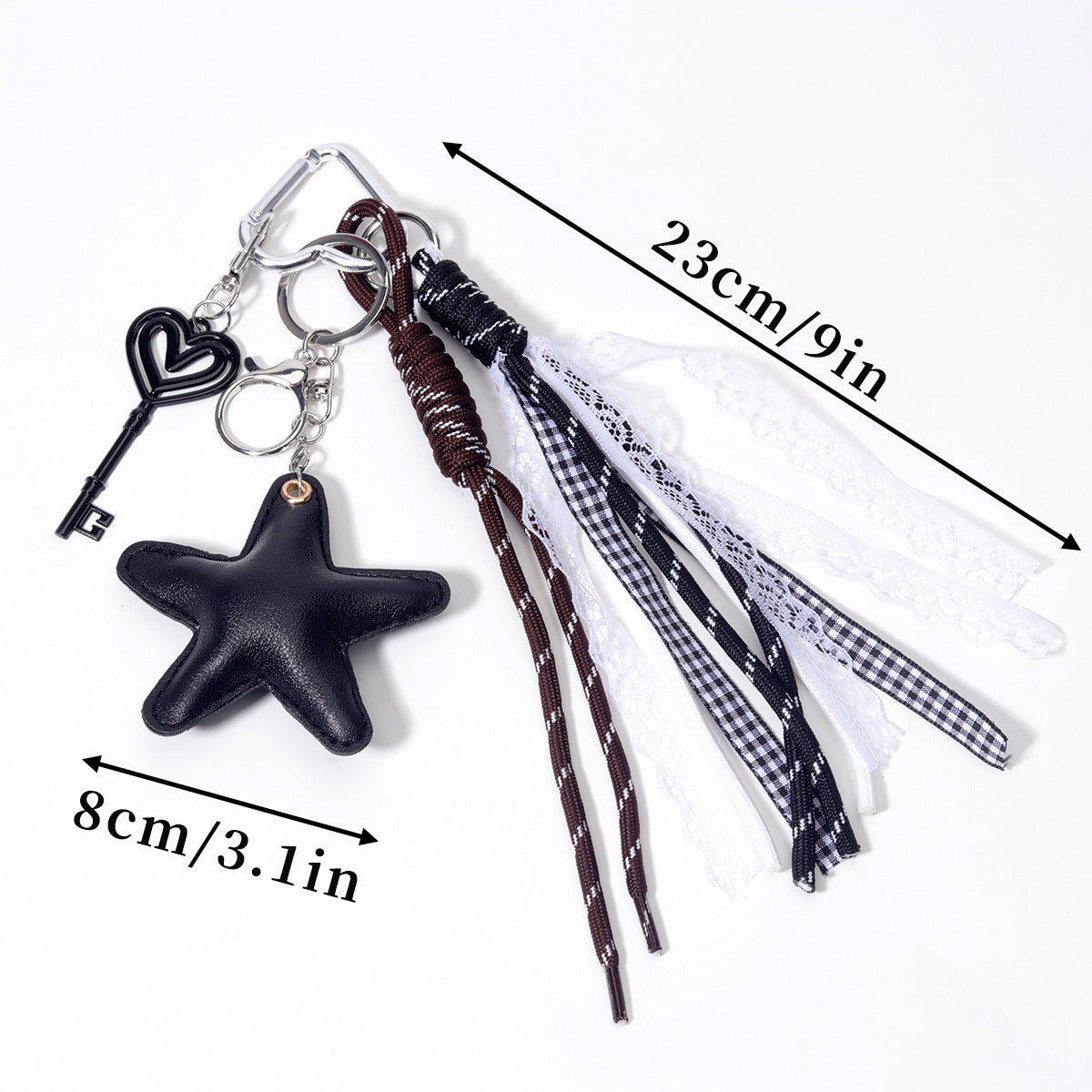 量大价优跨境直供五角星PU皮革包挂牛仔布挂件包包挂吊饰钥匙扣