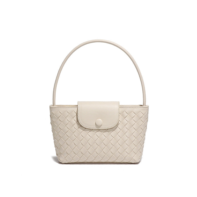 广州工厂批发包包女马卡龙可爱时尚编织手拎腋下包翻盖单肩斜挎包