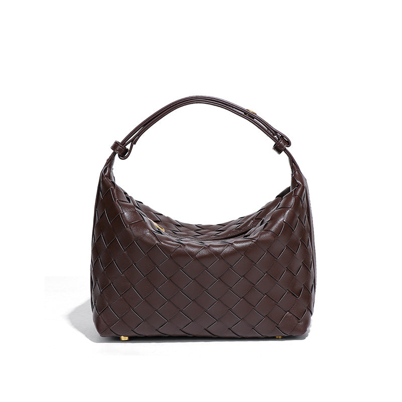 小众设计时尚休闲手拎女包百搭小清新质感单肩腋下包手工编织包包