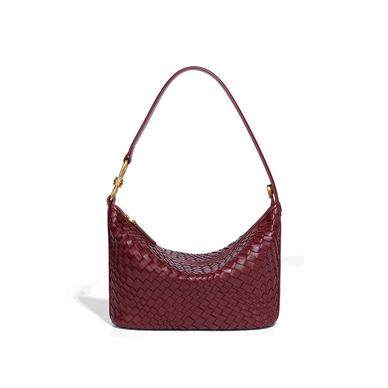 小众手工编织包包时尚单肩斜挎包休闲女简约手提饭盒包潮流腋下包