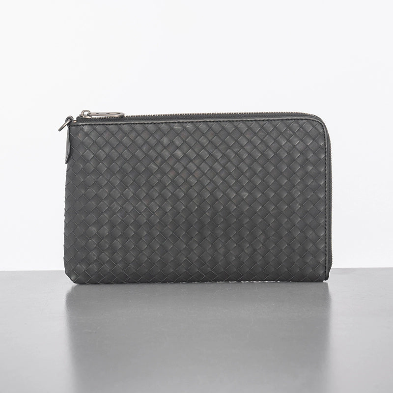 X&BV新款编织手包男真皮大容量商务休闲编织手拿包潮牌夹包手抓包