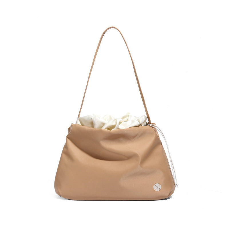 质感尼龙夏季休闲云朵包小众大容量手提包简约抽绳女士单肩腋下包