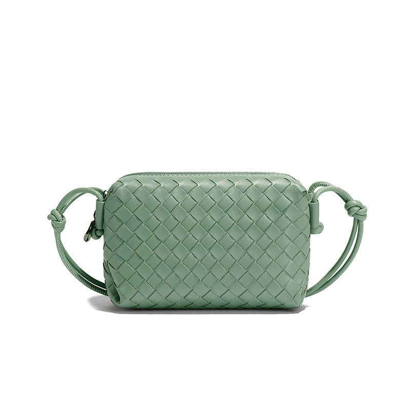 夏季新款马卡龙小巧手工编织批发女包简约纯色时尚百搭斜挎小方包