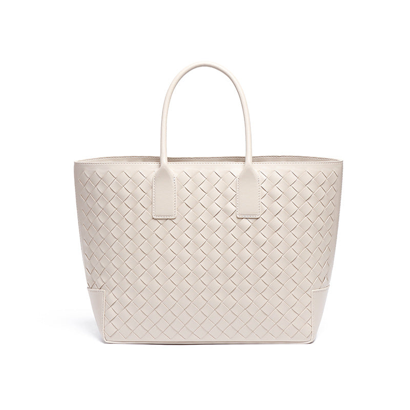 新款潮流大容量手提包通勤百搭手工编织女包跨境高级感子母托特包