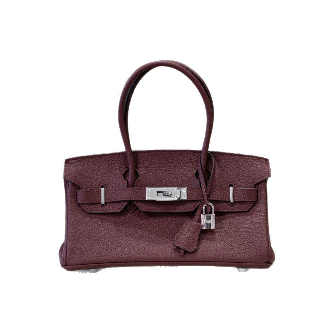 单肩包质感气质通勤手提包2025春夏季轻奢铂金包洋气百搭斜挎包