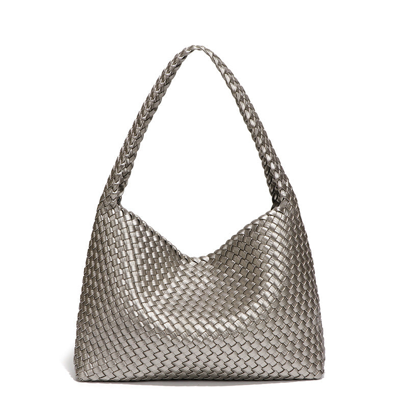 质感流行编织单肩女包潮流百搭大容量腋下包时尚简约韩版托特包包