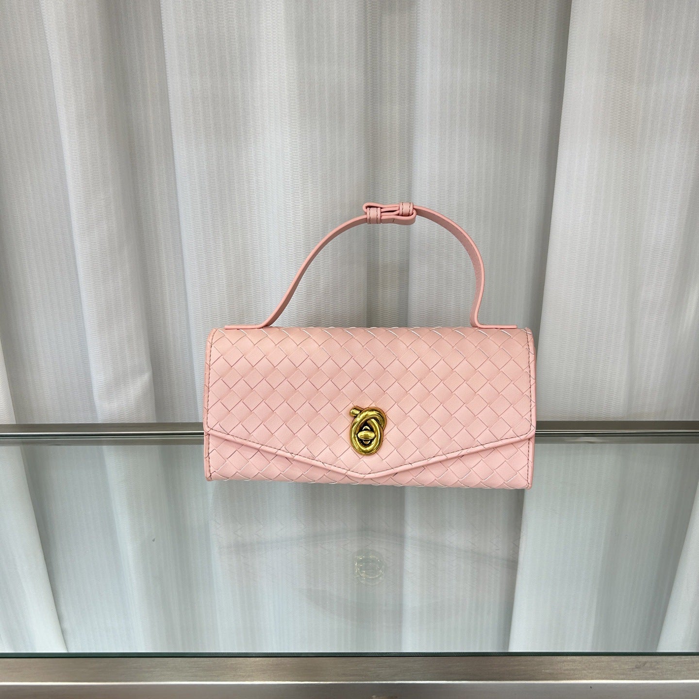 2025春夏新款knotlock牛皮信封包跨境时尚编织包单肩腋下手提包女