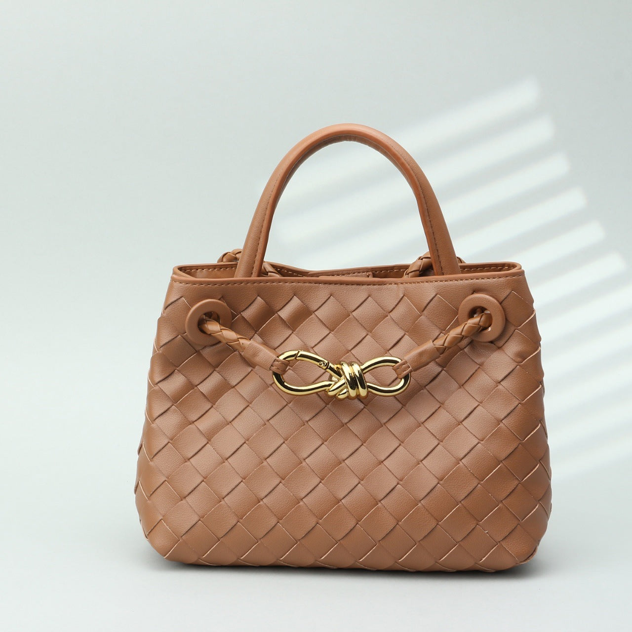 真皮手拎包外贸高级编织包跨境时尚羊皮手提包大容量单肩斜跨包女