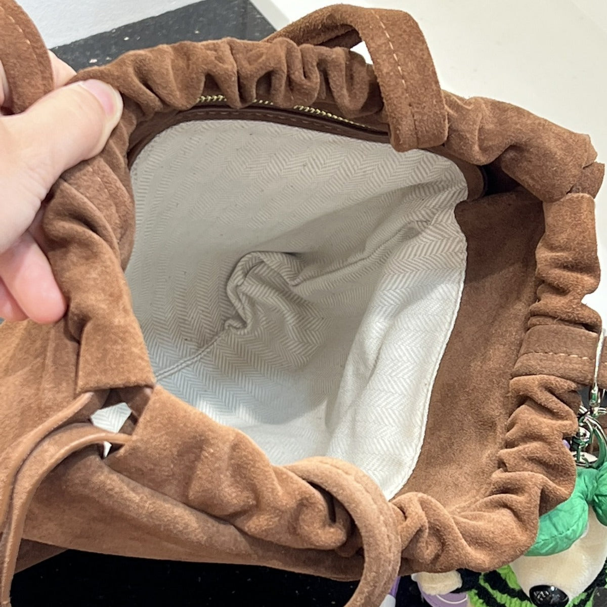 2024秋冬新款休闲百搭磨砂麂皮流苏单肩腋下包托特包包女包日韩潮