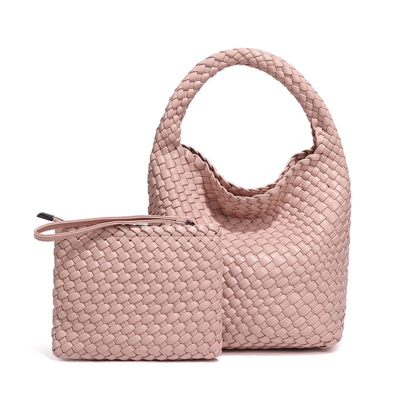 女包工厂2025新品手工编织包包女单肩斜挎腋下手提时尚子母托特包