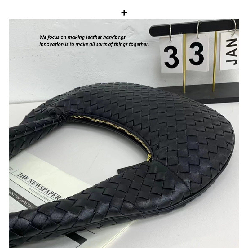 新款编织真皮羊皮和尚包化缘包托特包单肩手提女包大容量购物袋