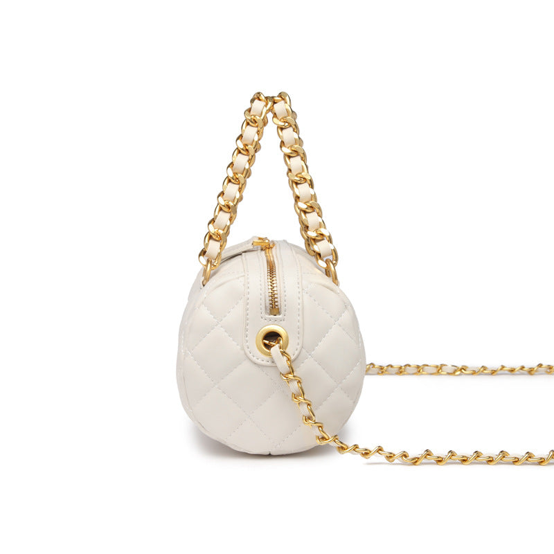 今年流行小众菱格链条枕头包夏季新款手提斜挎包网红爆款圆筒包女