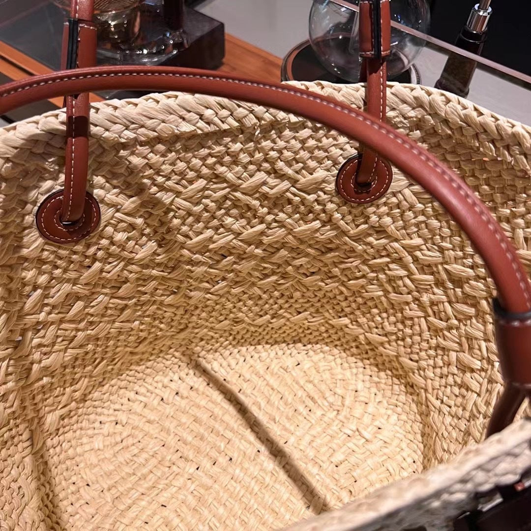 法式藤编草编包2023新款田园风手工编织斜挎托特海边度假单肩包