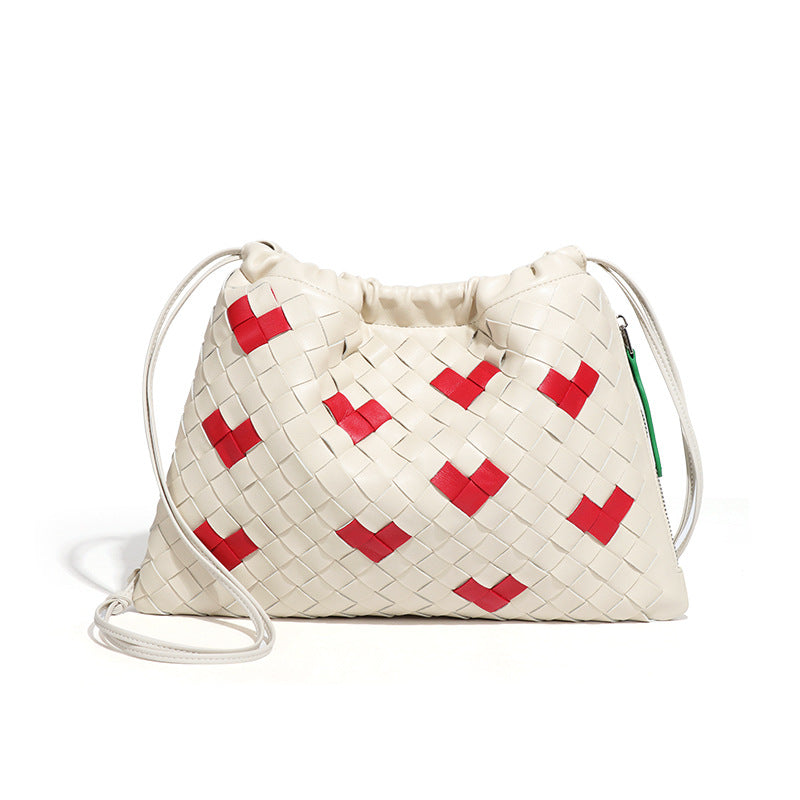 小众手工编织女包2025新款爱心福袋云朵包束口垃圾袋单肩斜跨包包