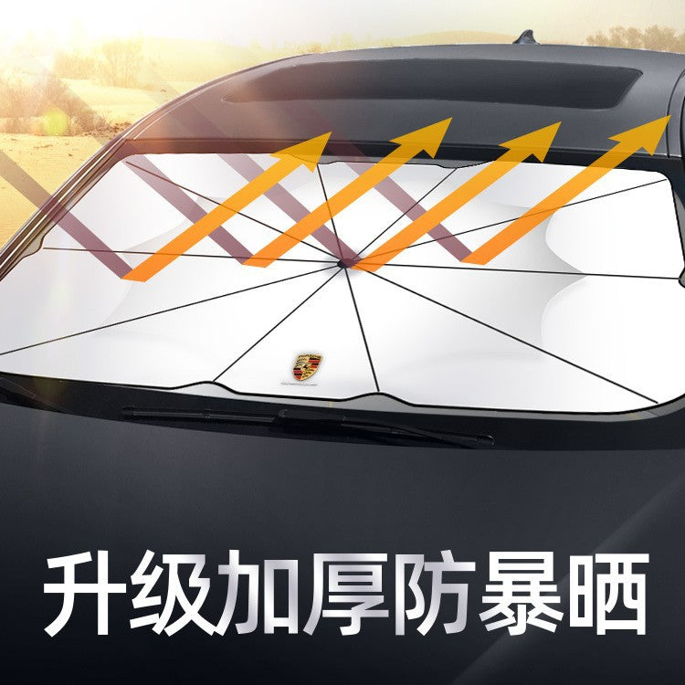 适用于保时捷macan卡宴718帕拉梅拉911 Taycan汽车遮阳伞前挡隔热