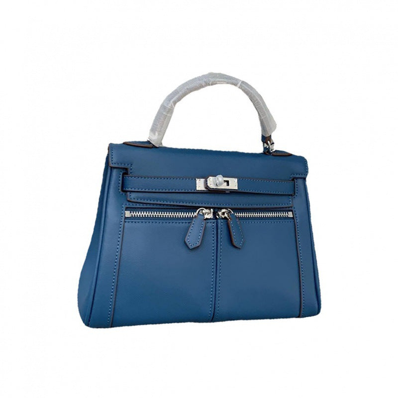 大牌仿牌新款swif双肩带凯莉包牛皮女包单肩斜挎手提包包一件代发