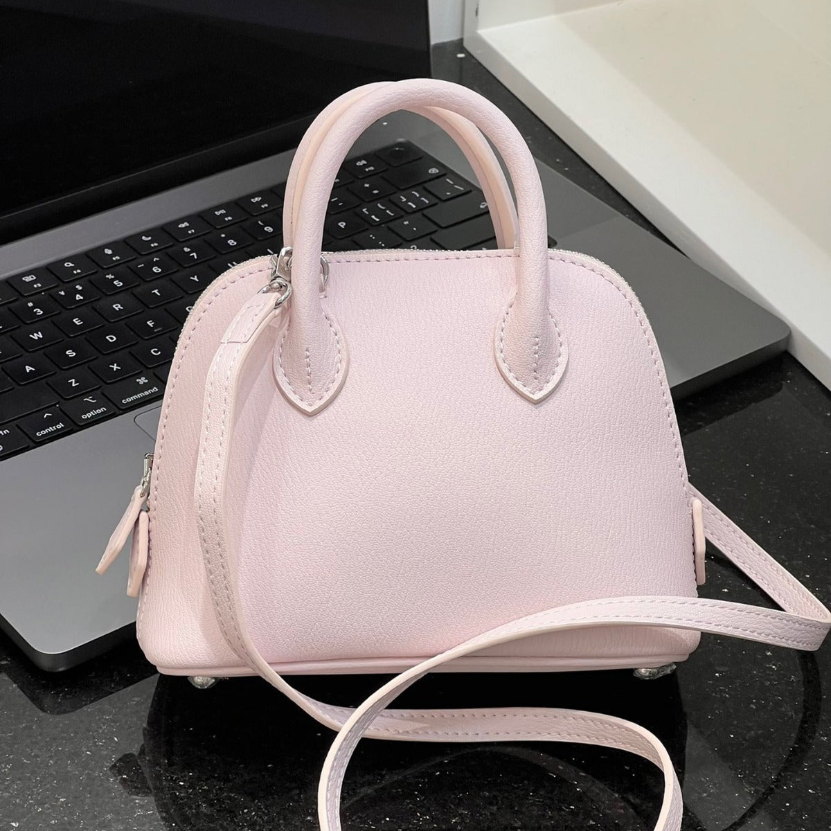 头层牛皮纯皮经典百搭时尚迷你手提小包贝壳包真皮单肩斜挎手机包