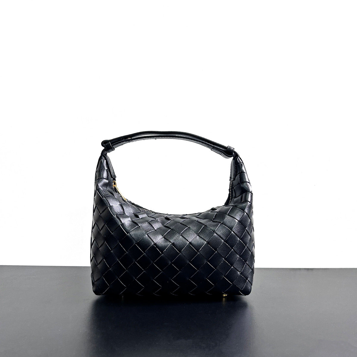 小众设计真皮编织包饭盒小包2023新款手提斜挎包高级感单肩腋下包