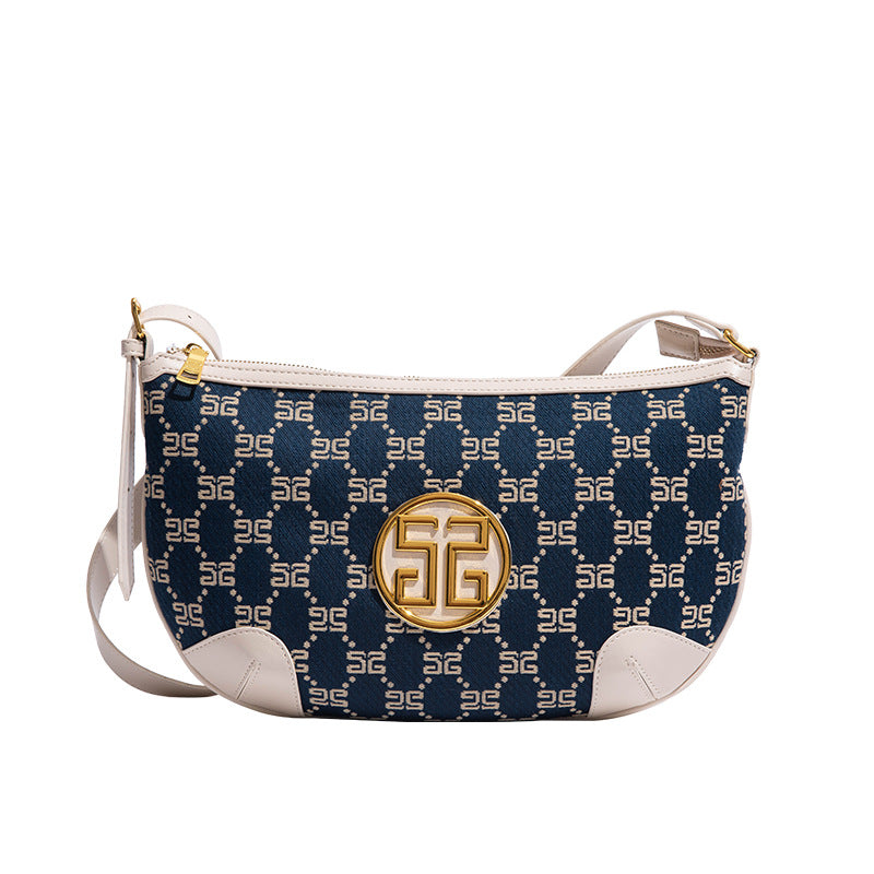 跨境外贸高级感批发女包休闲单肩斜挎大容量半月包时尚小众腋下包