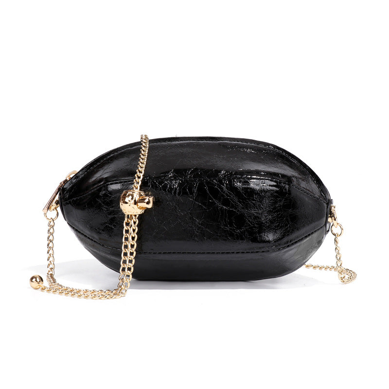 外贸出口个性橄榄球包韩版潮流小金球斜挎女包网红直播爆款单肩包